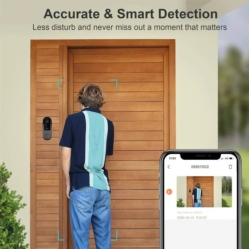 Tuya Smart WiFi Outdoor Doorbell Camera Wireless Waterproof Visual Intercom  HD Night Vision Motion Detector
