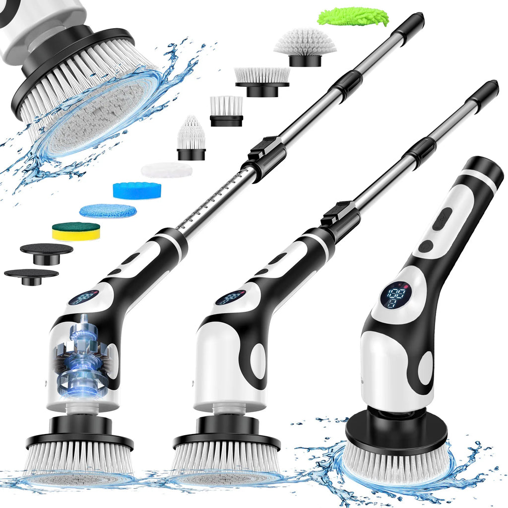 Electric Spin Scrubber – Rechargeable Rotary Cleaning Brush for Kitchen & Bathroom