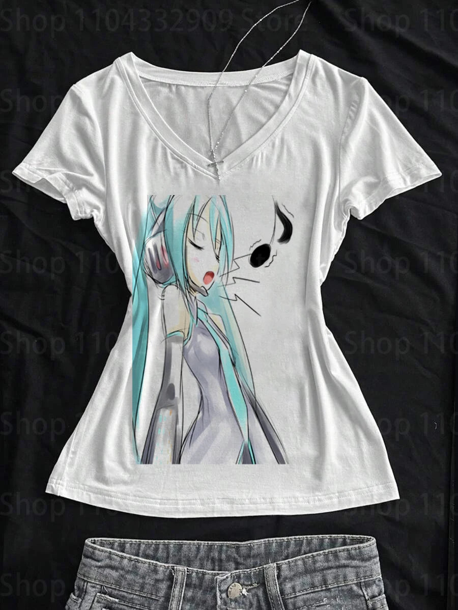 Emo Star Girl Y2k Tops Woman Clothing 90s Vintage Clothes for Women Gothic T-shirt Women's Cropped Graphic Tees Y2k Top Kpop
