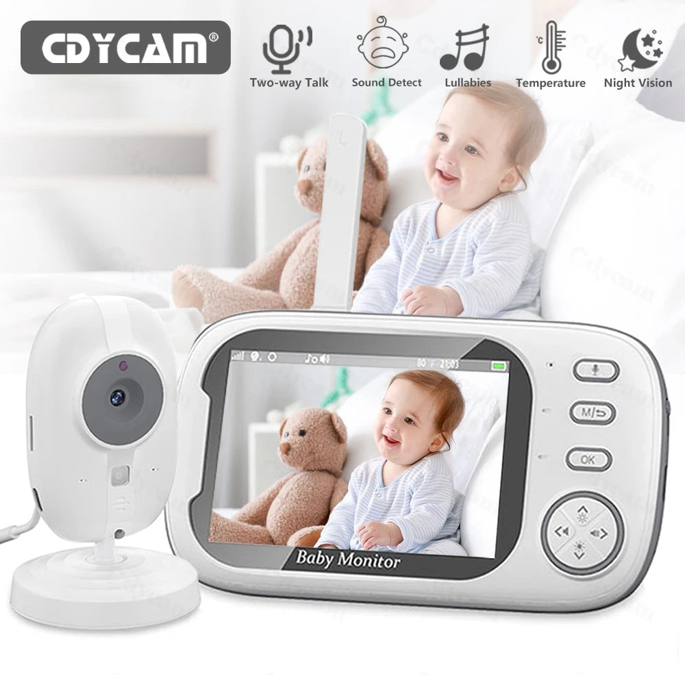 3.5" Wireless Video Baby Monitor – Night Vision & Two-Way Talk