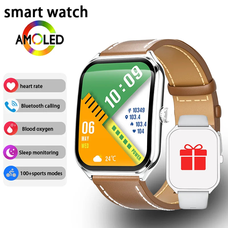 Ultra-Thin 1.96" AMOLED Smart Watch with Always-On Display & Bluetooth Calling