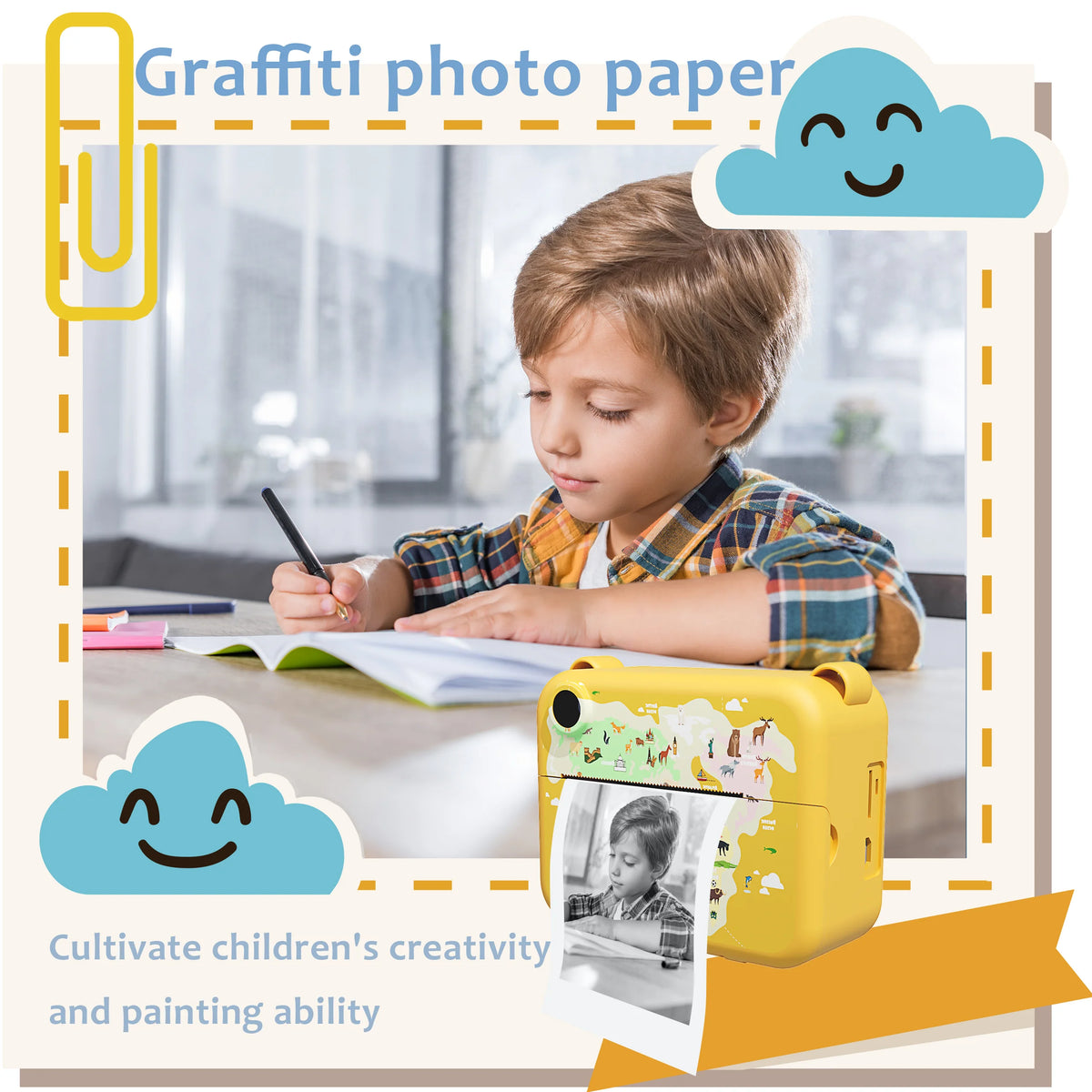 Kids Instant Print Camera – 1080P HD Digital Camera with Thermal Printer