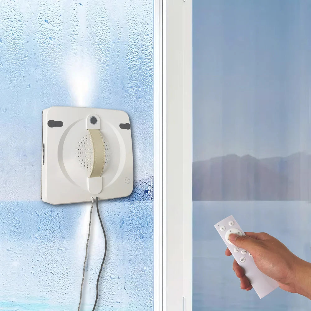 Window Cleaning Robot with 2-Way Water Spray Home Glass Floor Wall Cleaner with Laser Sensor Smart Navigation