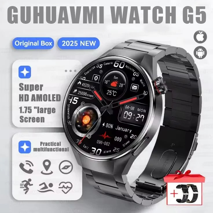 G5 Plus GPS Smart Watch for Men, 1.75" AMOLED, Compass, Bluetooth Calling, IP68