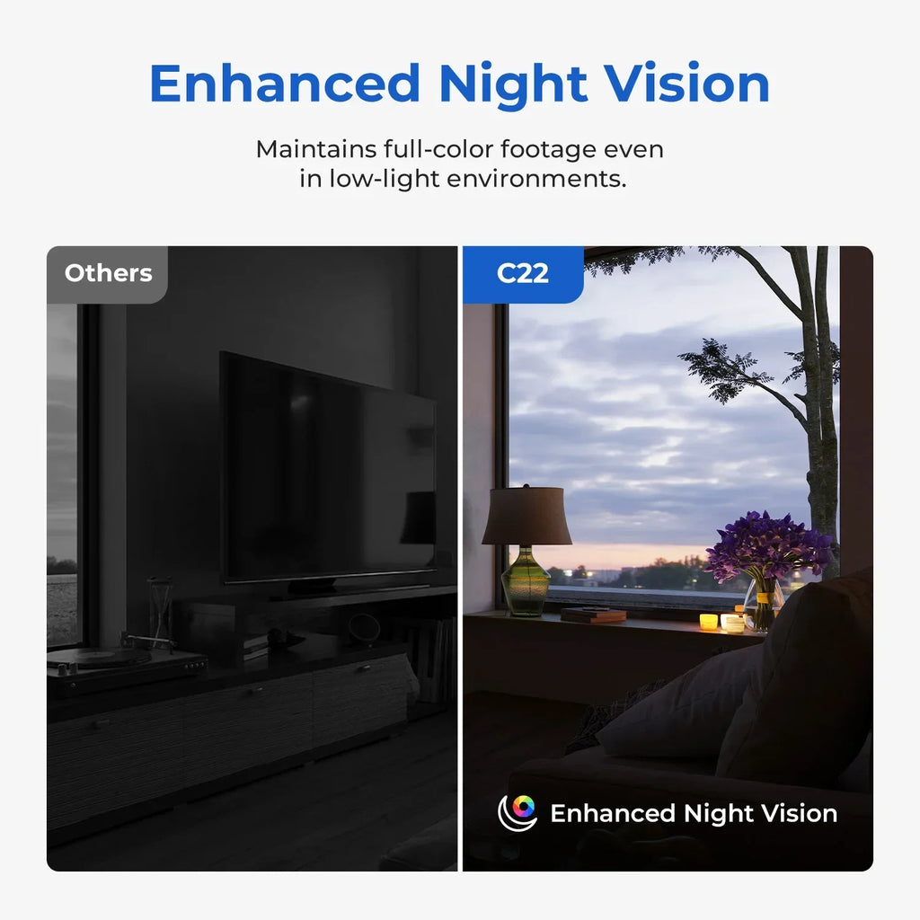 IMILAB C22 3K Security Indoor Camera - 360° View Home Camera with Color Night Vision for Baby/Pet Monitor WiFi6 AI Detection