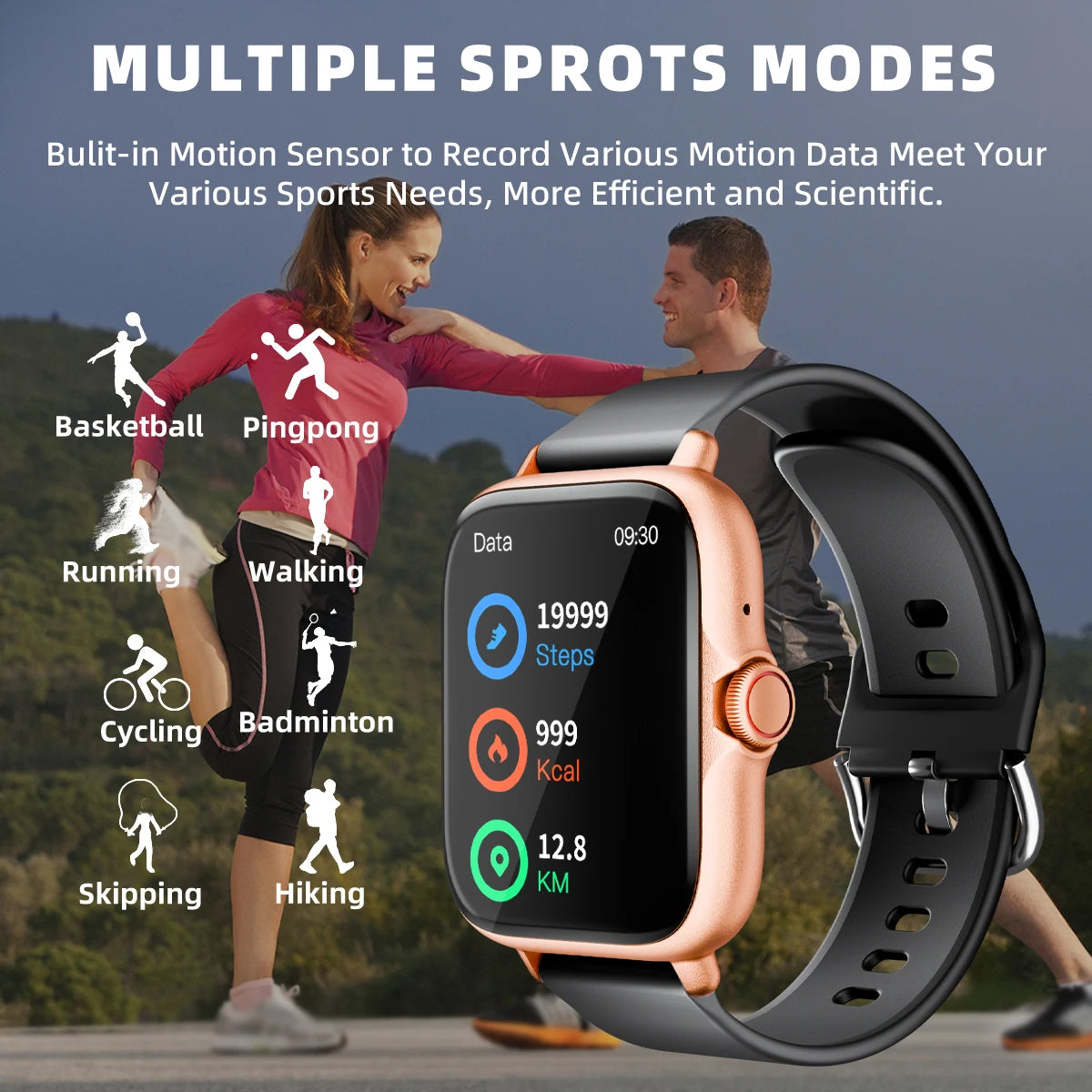 1.83" Waterproof Smart Watch with Call Answering, Sleep Tracking & Pedometer