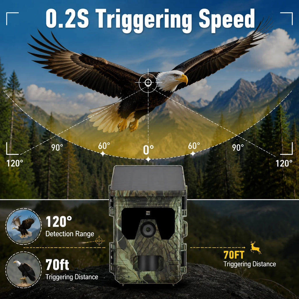 4K 50MP Solar Trail & Hunting Camera – Infrared Night Vision