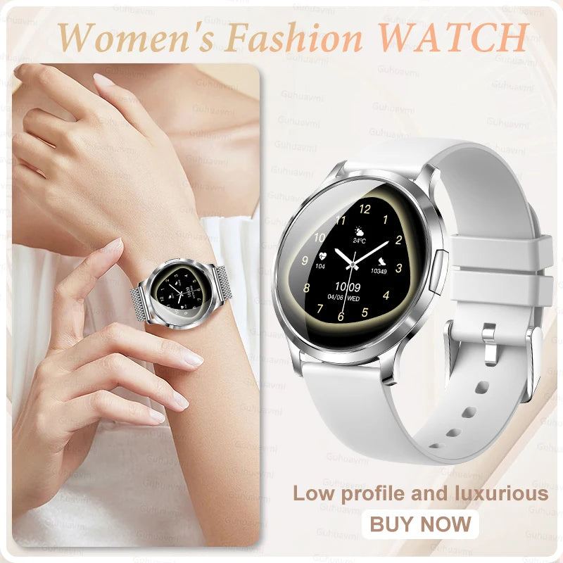 Women's 1.32" AMOLED Smart Watch with Bluetooth Calling, Elegant Steel Band