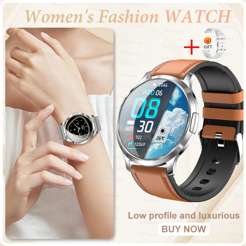 Women's 1.32" AMOLED Smart Watch with Bluetooth Calling, Elegant Steel Band