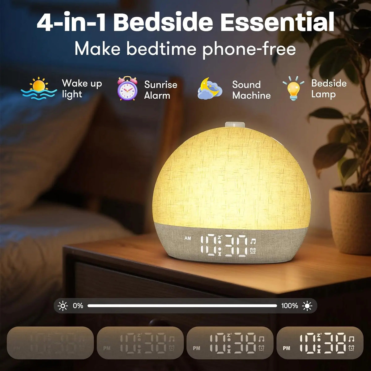Sunrise Alarm Clock Wake-Up Light – Natural Light Alarm with Night Light & Timer
