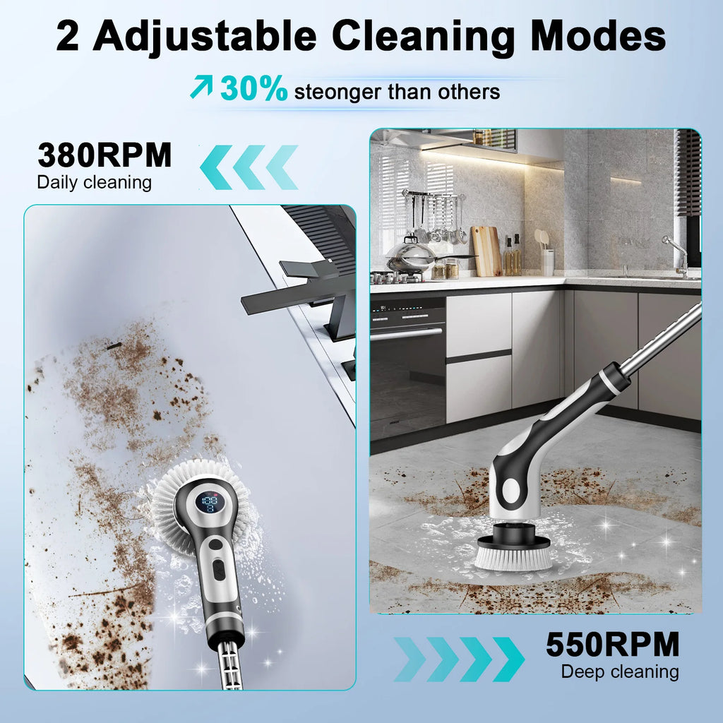 Electric Spin Scrubber – Rechargeable Rotary Cleaning Brush for Kitchen & Bathroom