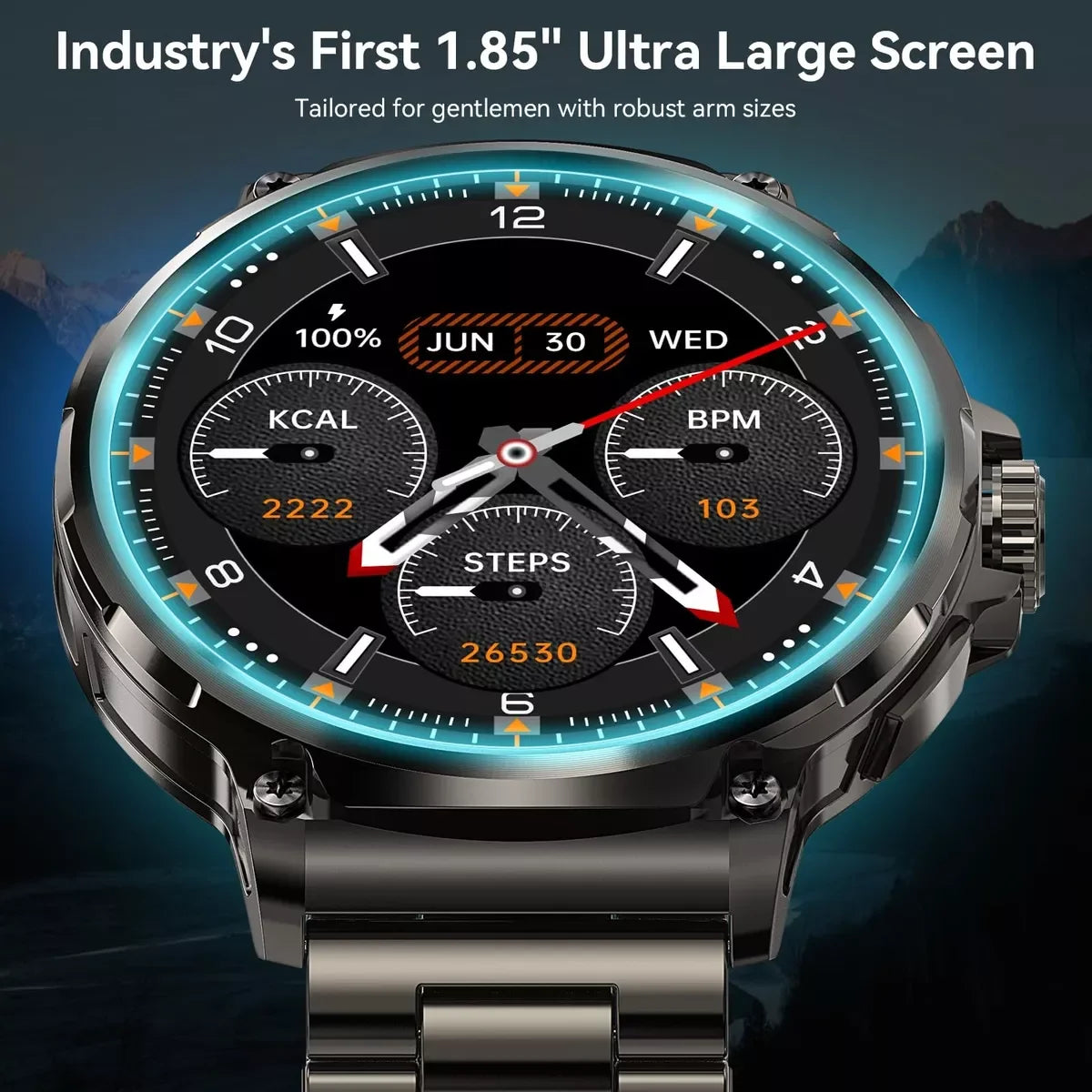 1.85" AMOLED Smart Watch with GPS Tracking, Bluetooth Calling & 710mAh Battery