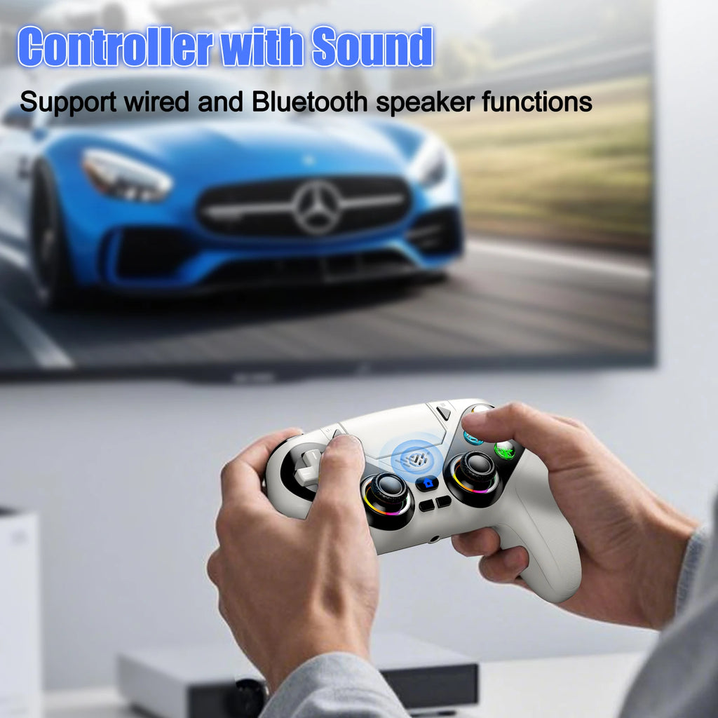RGB Wireless Controller for PS5, PS4 & PC – Dual Vibration