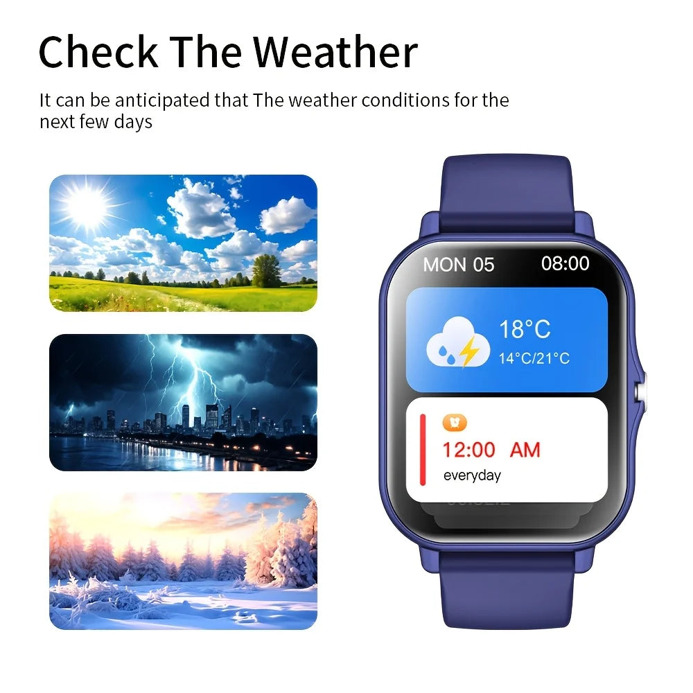 1.83" Full Touch Smart Watch with Wireless Calling & Pedometer for Men and Women