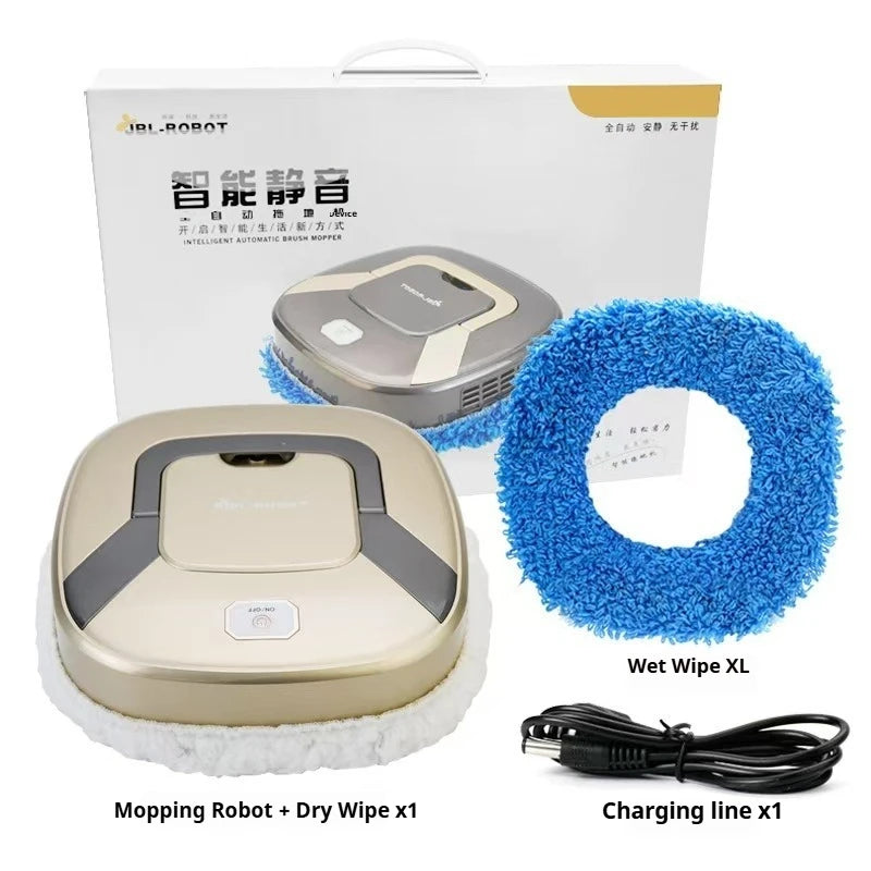Smart Mopping Robot, Auto - Rotating Wet & Dry Mop, Hidden Handle & Low - Noise, Home/Pet/Lazy Cleaning Helper Electric Mop