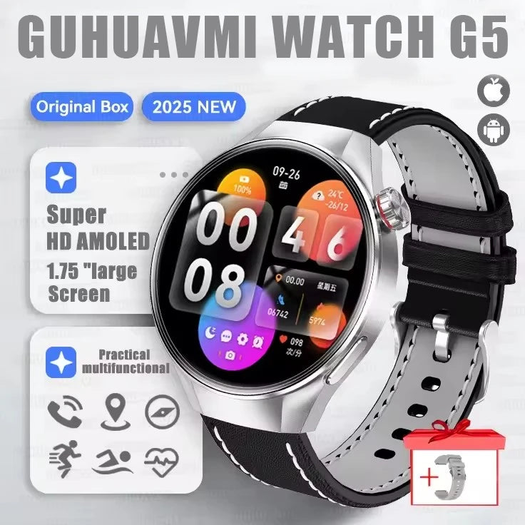 G5 Plus GPS Smart Watch for Men, 1.75" AMOLED, Compass, Bluetooth Calling, IP68