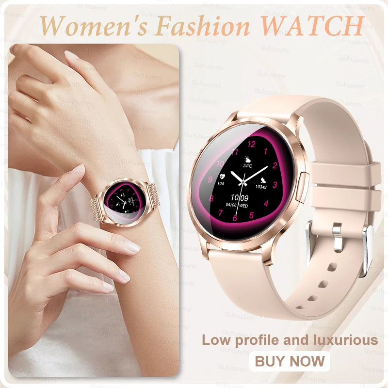 Women's AMOLED Smart Watch with Custom Watch Faces, Bluetooth Calling, Water Resistant