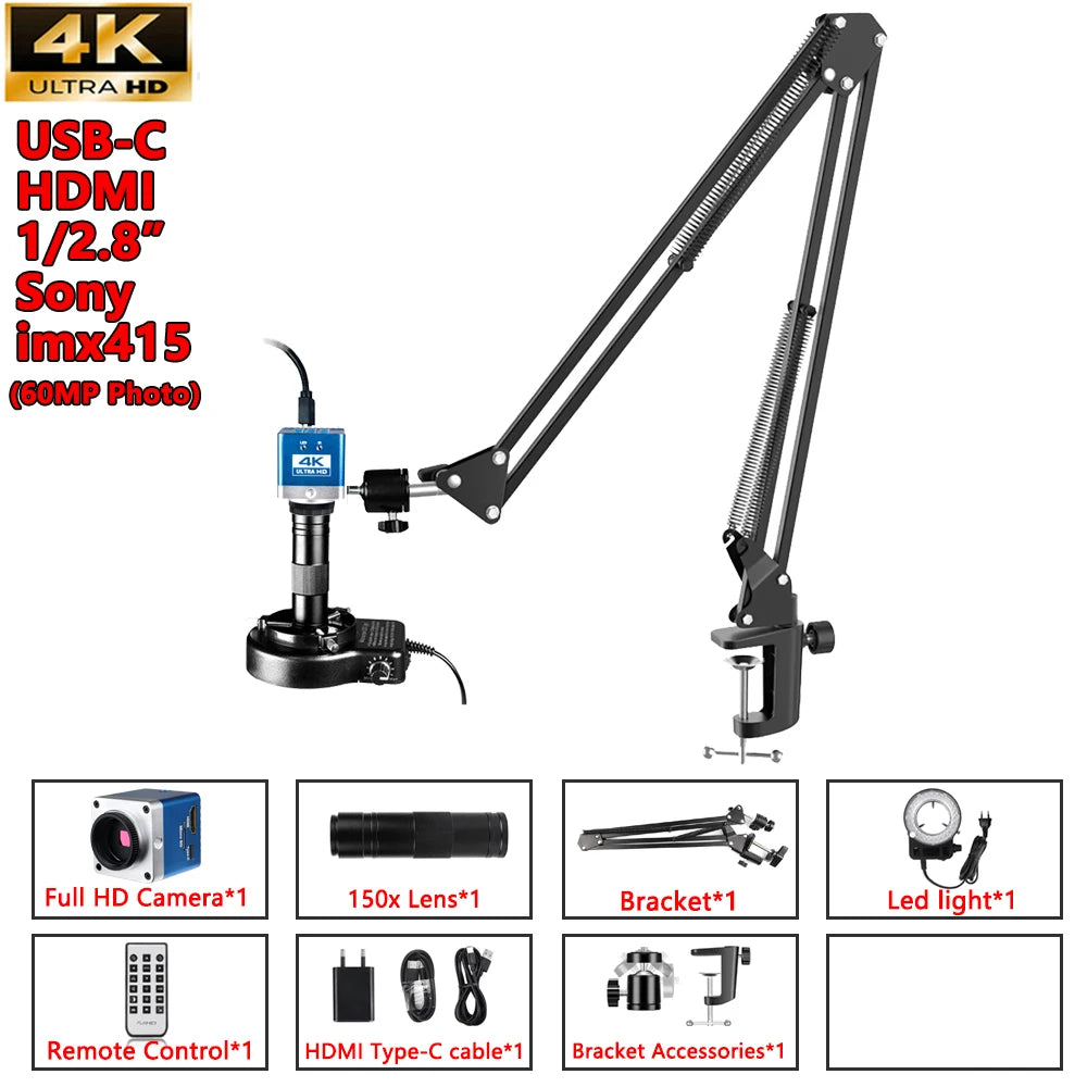 4K 48MP Digital Microscope with LCD Screen for Electronics & Soldering