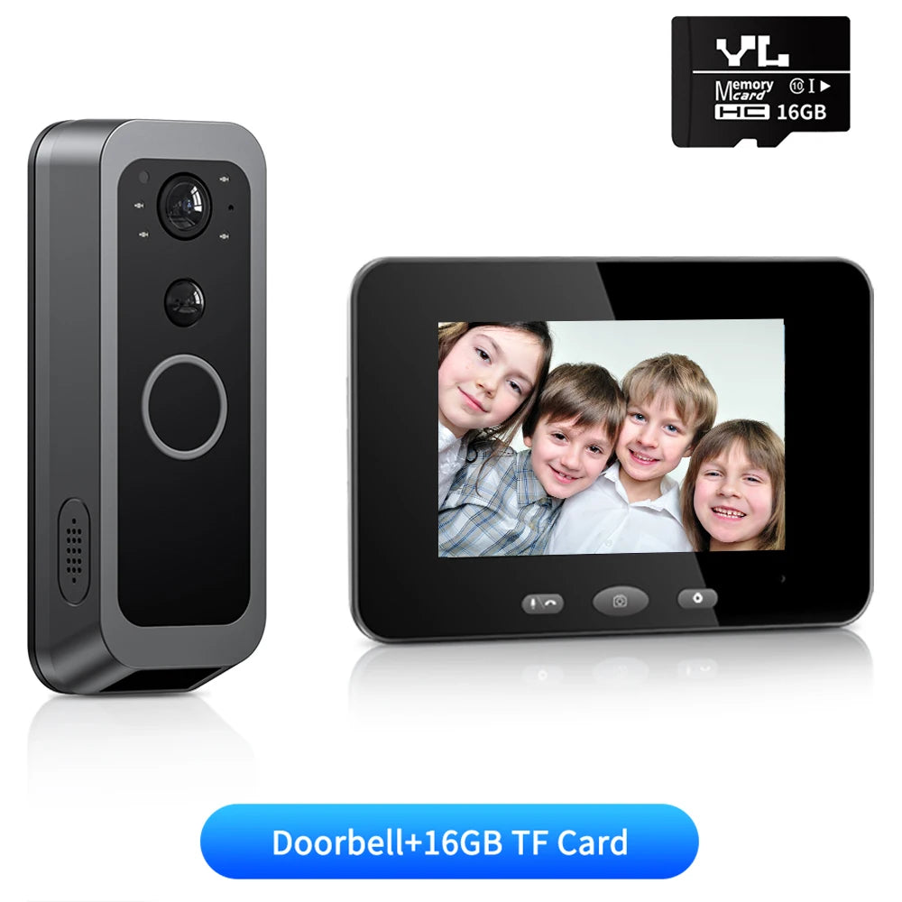 2 Way Audio Smart Wireless Doorbell Camera HD Night Vision Visual Intercom Doorbell Peephole Doorbell