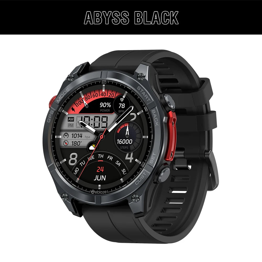 Zeblaze Stratos 4 GPS Smart Watch, 1.43" AMOLED, Compass, Altimeter, Flashlight