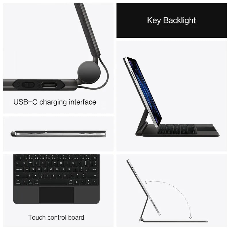 Touchpad Magic Keyboard Case for iPad Air 11"/13" & iPad Pro M4