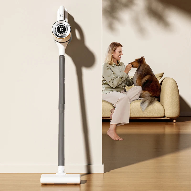 Handheld Cordless Vacuum Cleaner, 18Kpa 55Mins Smart Stick Vac with Tangle-Resistant Design Hard Floor Carpets Pet Hair