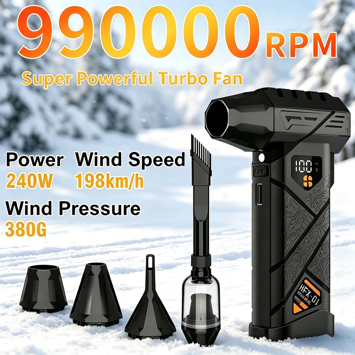Powerful Mini Turbo Jet Blower – Cordless Handheld Air Blower for Car Drying & Dust