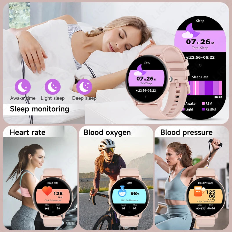 LIGE Unisex Smart Watch with Bluetooth Calling, 1.39" Display, Sports Modes