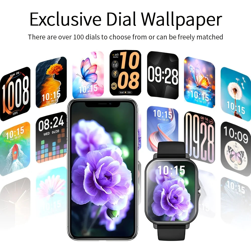 1.83" Full Touch Smart Watch with Wireless Calling & Pedometer for Men and Women
