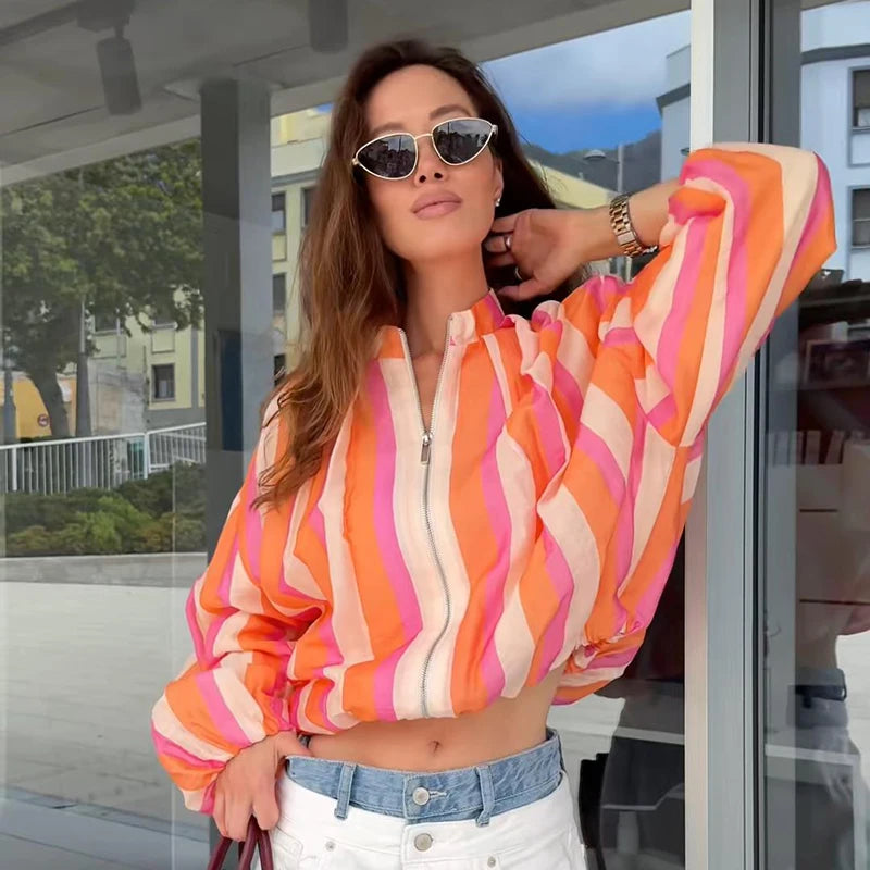 Street Print Strip Women Slim Drawstring High Waist Button Pockets All-match Pants Female 2026 Fashion Summer Autumn Bottom Lady