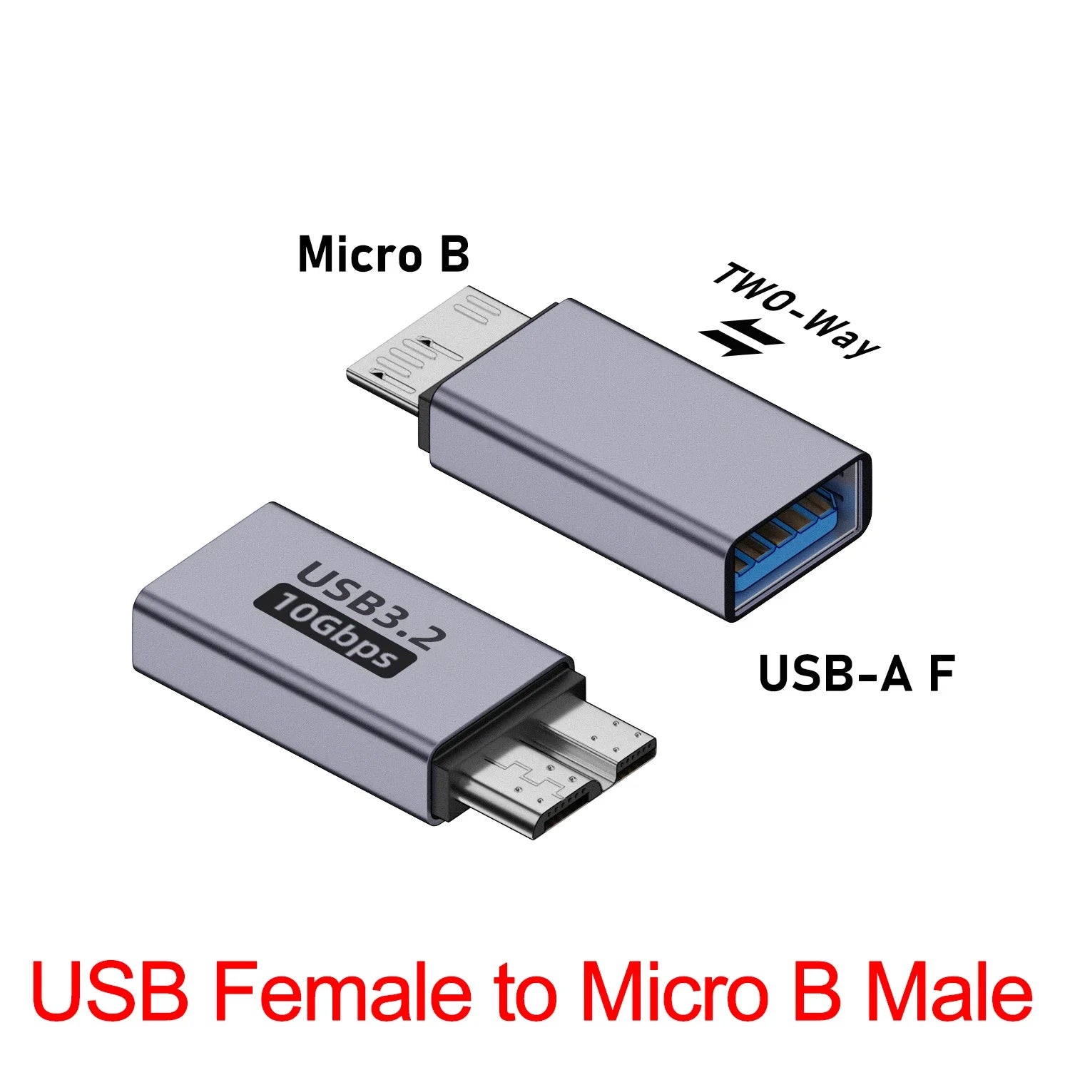 USB A Type C To Micro B Male To Female Adapters for External Hard Drive Disk HDD 10Gbps Super Speed Data Sync Converter
