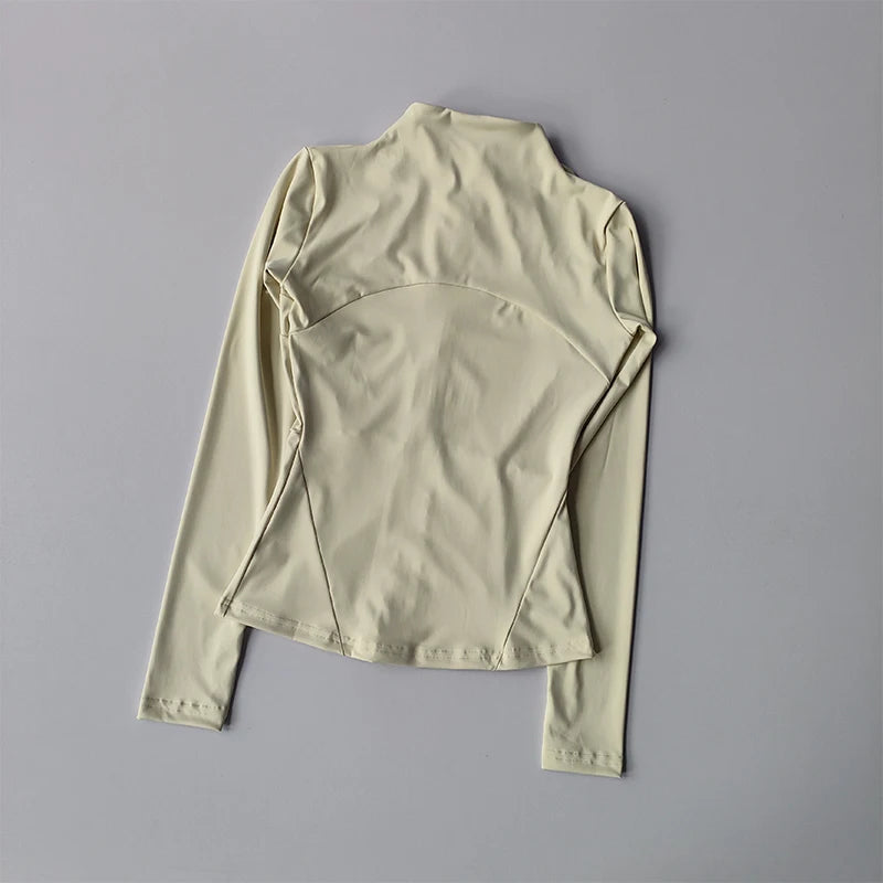 Women's Full-Zip Workout Jacket – Warm Long Sleeve Yoga & Running Top