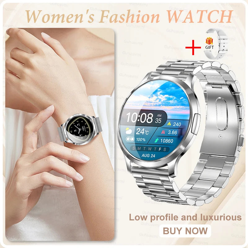 Women's AMOLED Smart Watch with Custom Watch Faces, Bluetooth Calling, Water Resistant