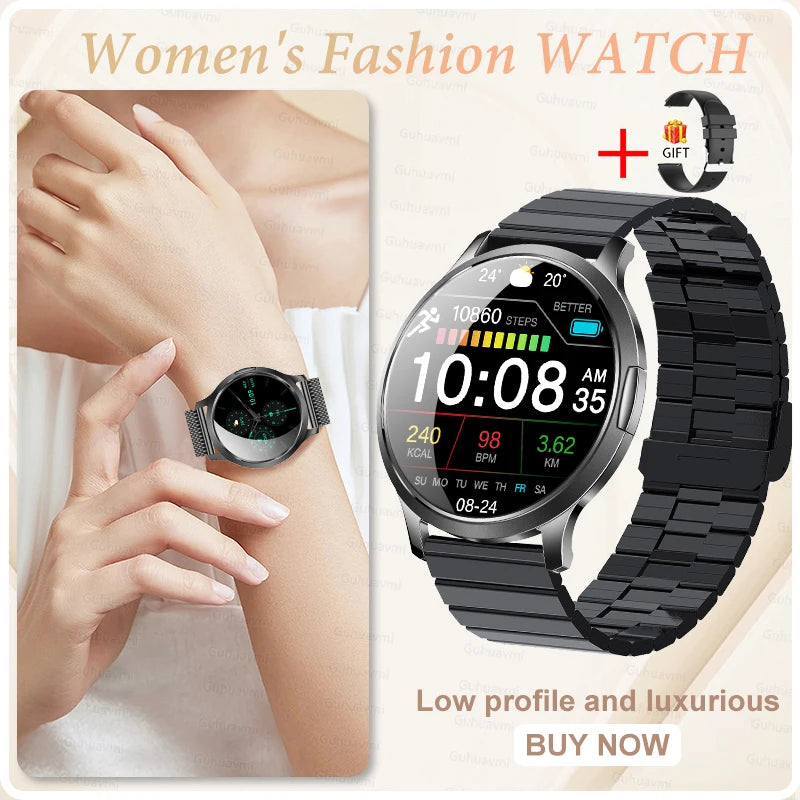 Women's AMOLED Smart Watch with Custom Watch Faces, Bluetooth Calling, Water Resistant