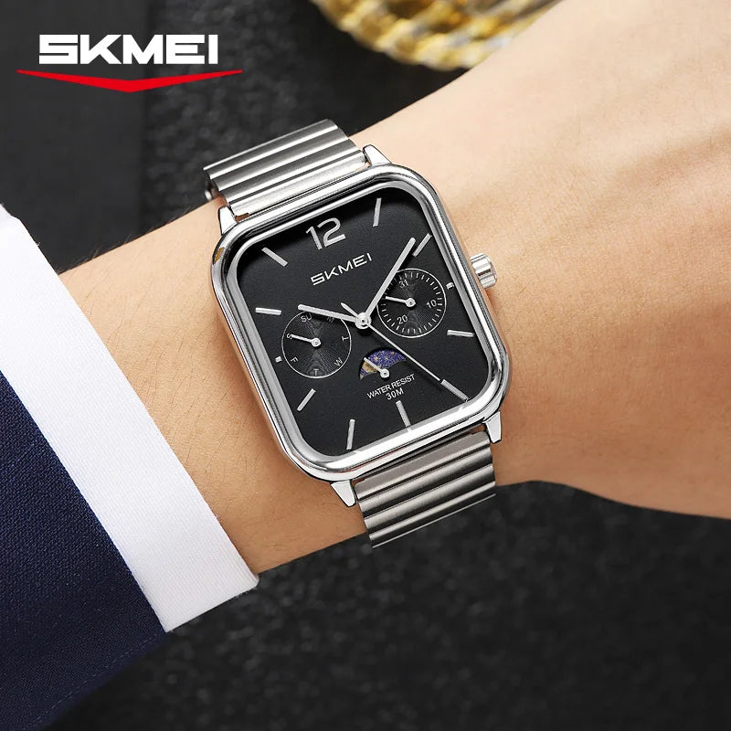 SKMEI Men's Quartz Business Watch with Date & Week Calendar, Water Resistant