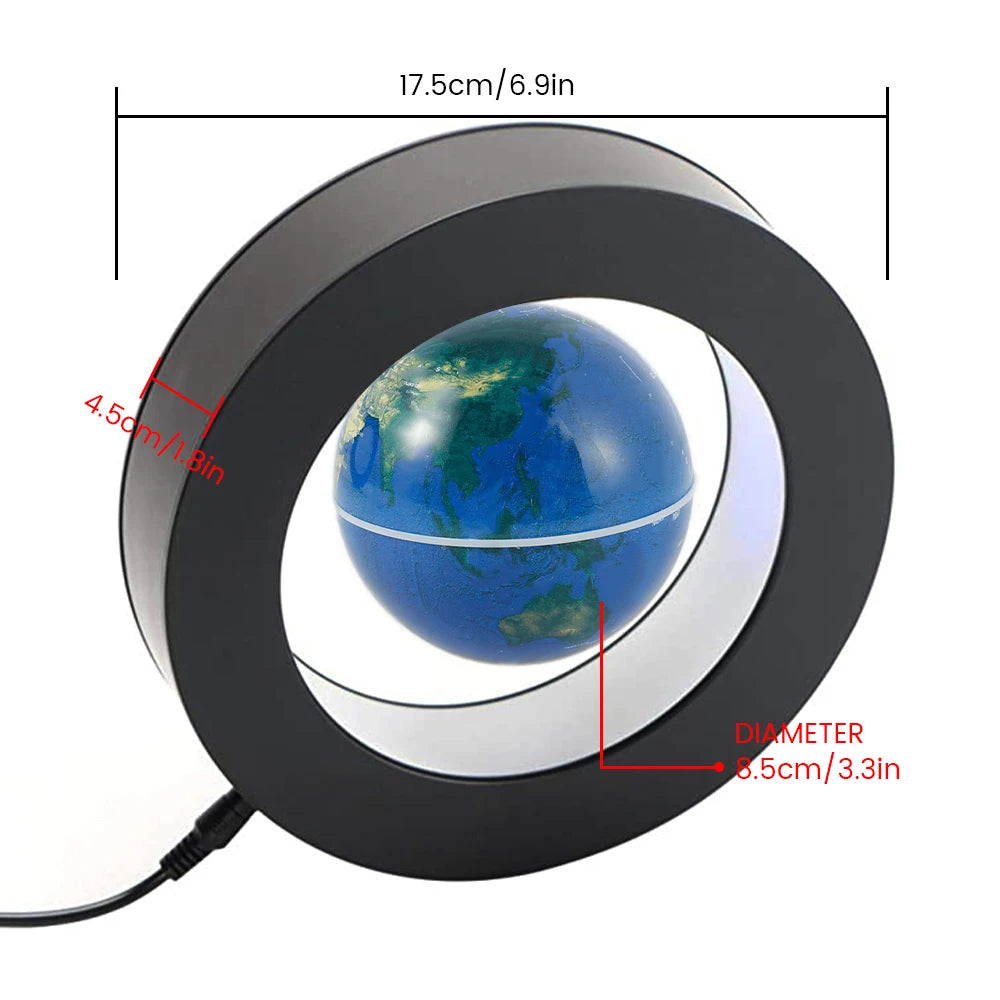 Floating Levitating Globe Lamp – Rotating World Map with LED Light