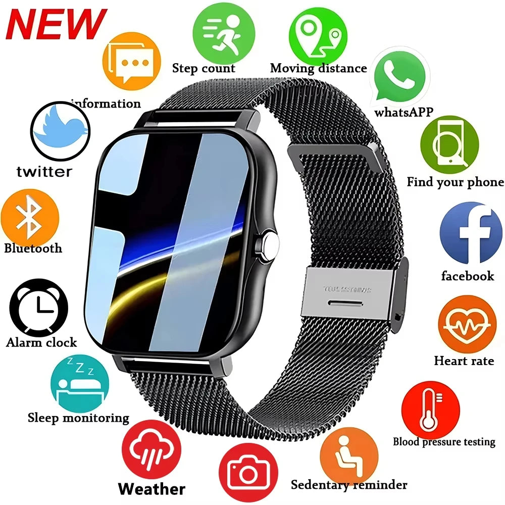 LAXASFIT Full Touch Screen Smart Watch with Bluetooth Calling & Sports Modes