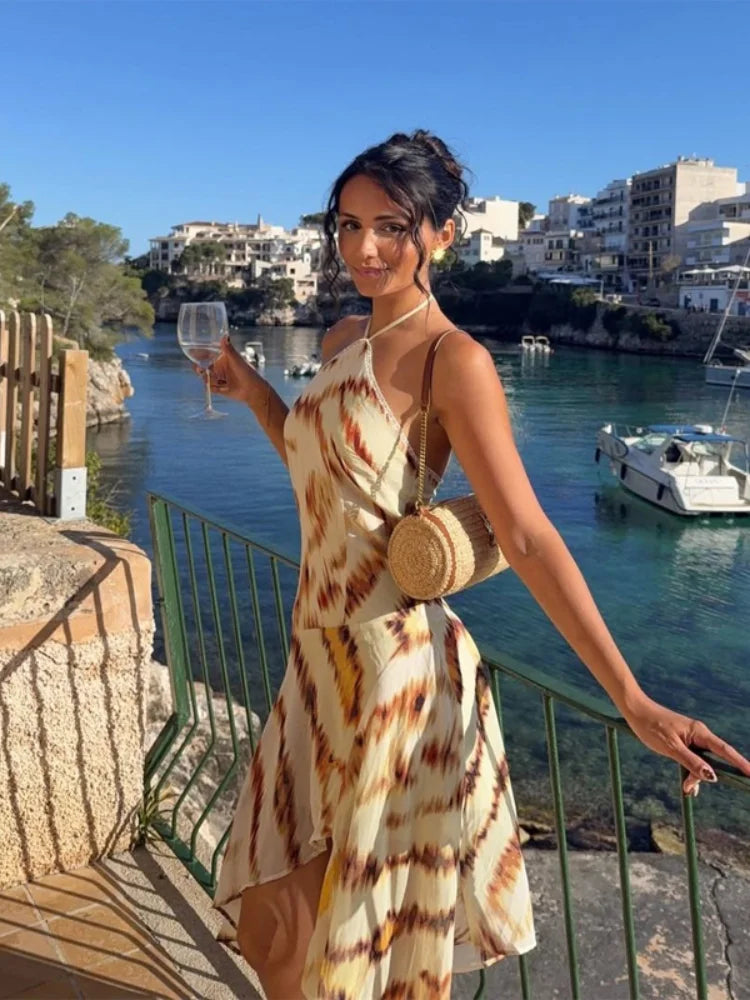 Women Rainbow Diagonal Stripe Maxi Dress One Shoulder Strap Slim Bodycon High Slit Knit Vestido Summer Beach Vacation Outfit