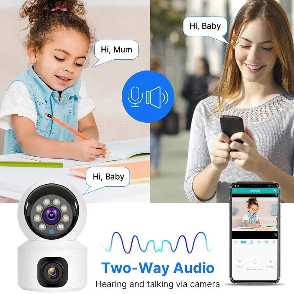 V380 Pro Dual Lens 8MP Wireless Camera WIFI Home Smart Protection Wireless CCTV Indoor Camera Two Way Audio