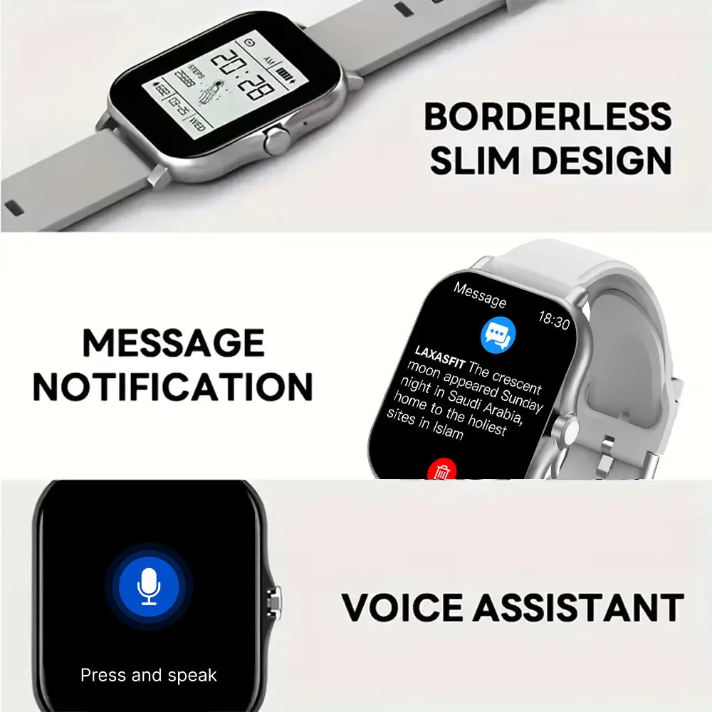 LAXASFIT Full Touch Screen Smart Watch with Bluetooth Calling & Sports Modes