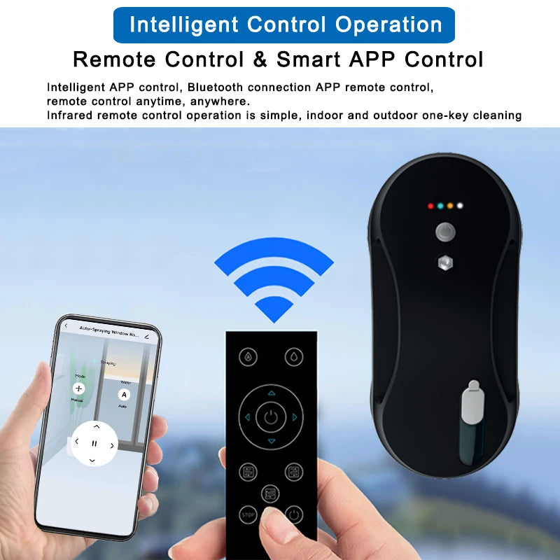 Window Cleaning Robot Purerobo W-R3S With APP & Remote Control Smart Automatic Water Spray Glass Electric Window Cleaner Robot