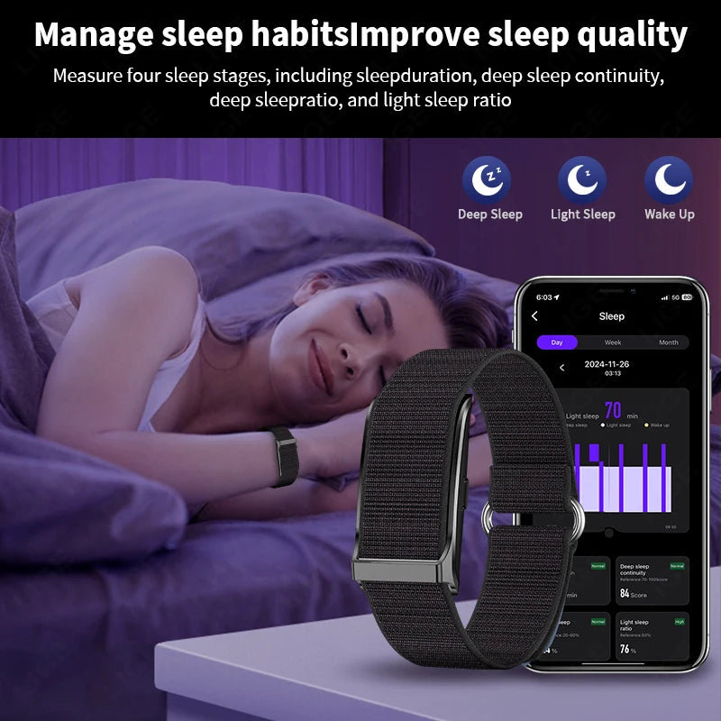 LIGE Screenless Fitness Band Watch, Activity & Sleep Tracking, Water Resistant