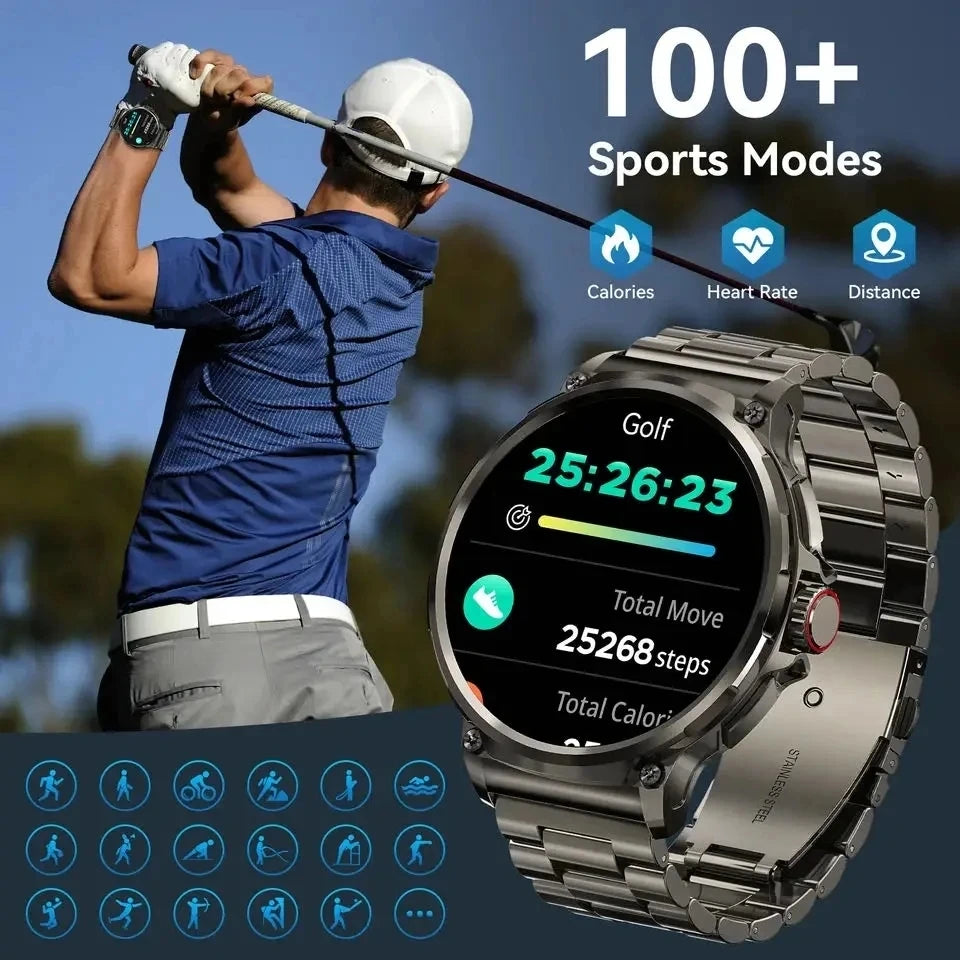 1.85" AMOLED Smart Watch with GPS Tracking, Bluetooth Calling & 710mAh Battery