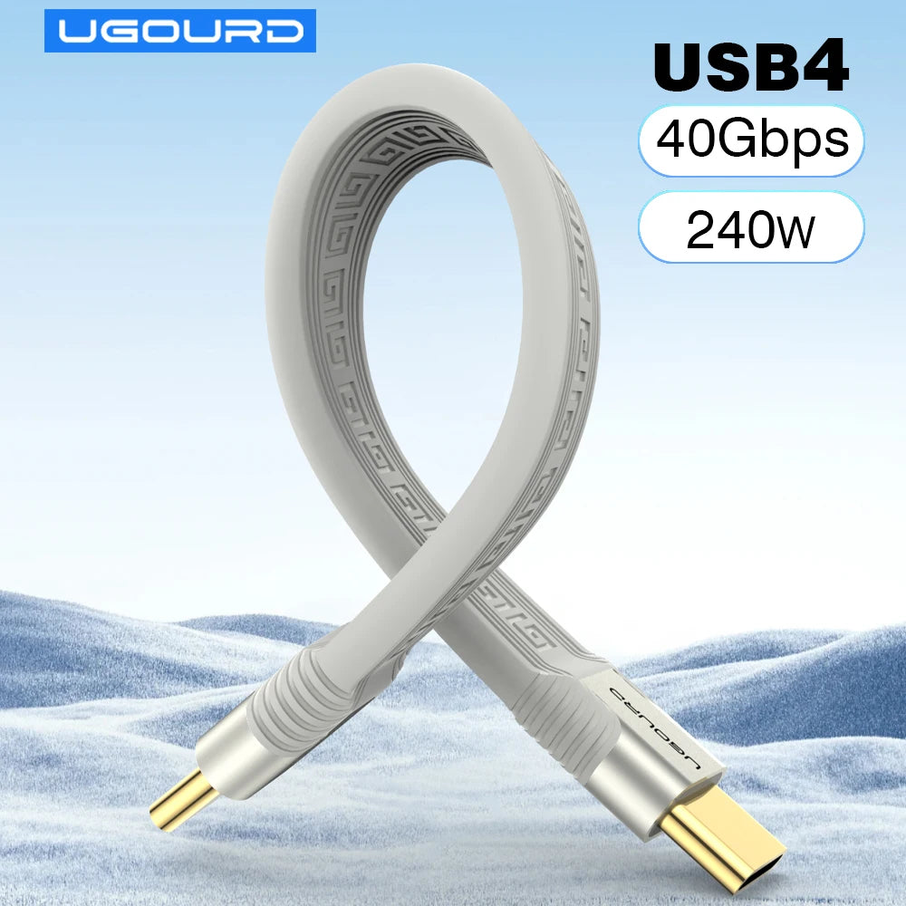 UGOURD Short USB4 Date Cable USB C Thunderbolt 4 Cable 40Gbps Type C to C PD 240W Fast Charging Cord 8K for HDD eGPU Power bank