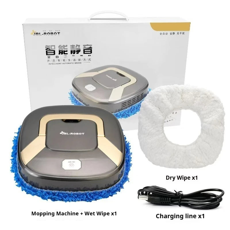 Smart Mopping Robot, Auto - Rotating Wet & Dry Mop, Hidden Handle & Low - Noise, Home/Pet/Lazy Cleaning Helper Electric Mop