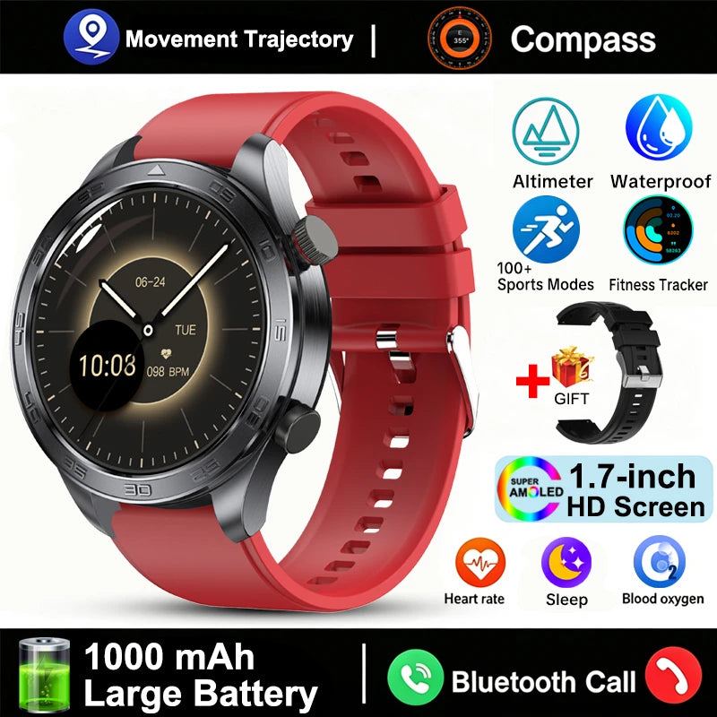 Outdoor GPS Smart Watch with AMOLED Screen, Compass, Bluetooth Calling, IP68 Waterproof