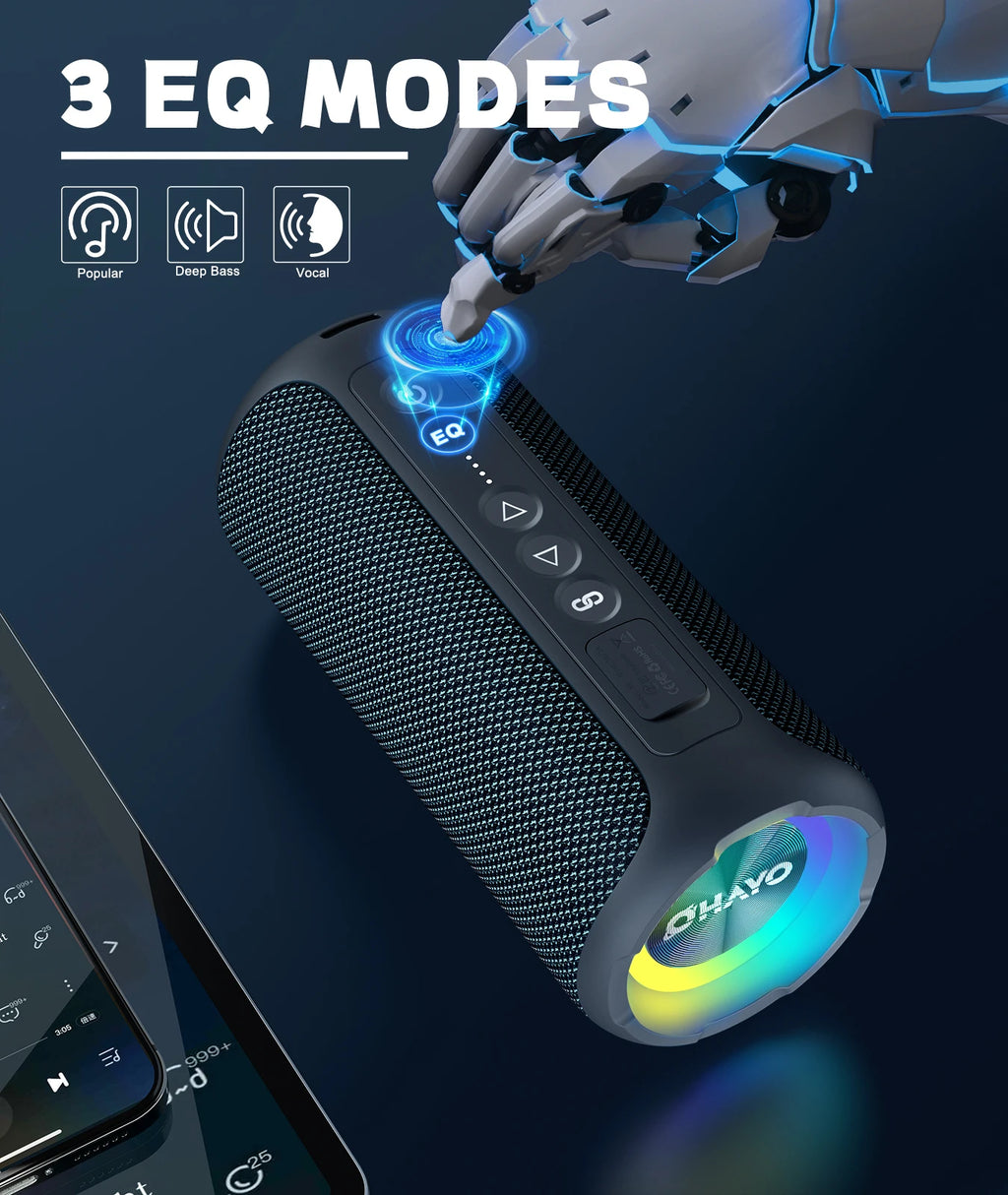 40W Portable Bluetooth Speaker – Deep Bass, Waterproof Outdoor Wireless Speaker