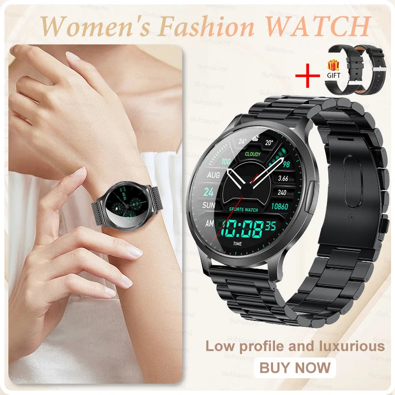 Women's AMOLED Smart Watch with Custom Watch Faces, Bluetooth Calling, Water Resistant