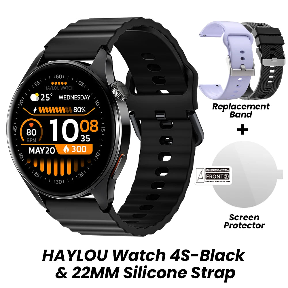 HAYLOU Watch 4S GPS Smart Watch, 1.43" AMOLED Display, 120+ Workout Modes