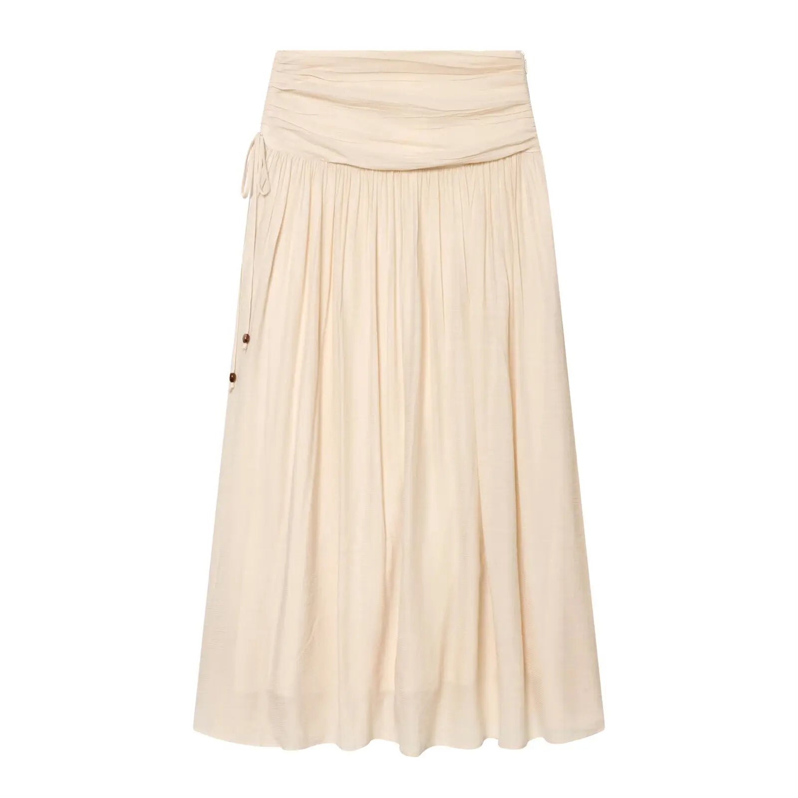 HipSeam Women's Pleated Skirts Sets New 2026 Spring Summer 2 Piece Simple Lace Long Sleeve Top + Midi Waist Skirts Female Outfit
